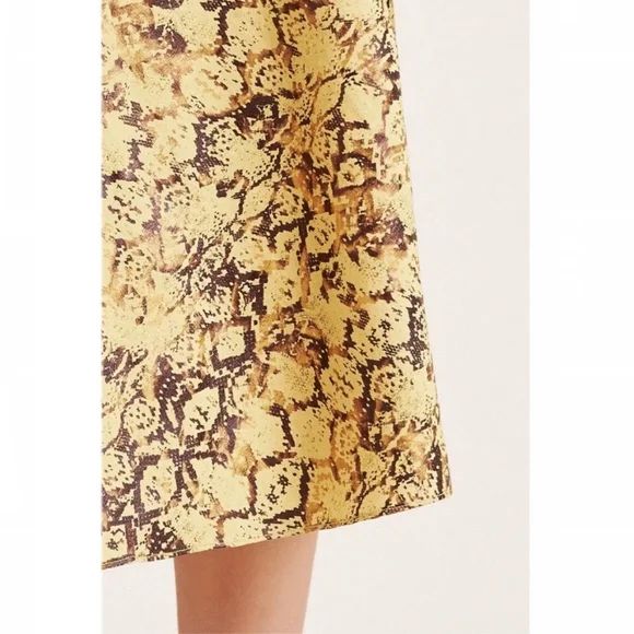 Current Air Harmony Metallic Snake Print Midi Slip Skirt - Picture 5 of 8